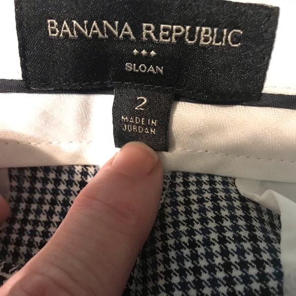 SOLD Banana Republic “Sloane” Houndstooth Ankle Pants in Blue/Black/White Size 2 - Picture 7 of 9